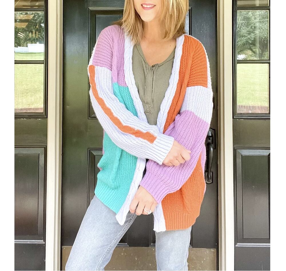 Colorblock Cardigan` - Picture 1 of 3